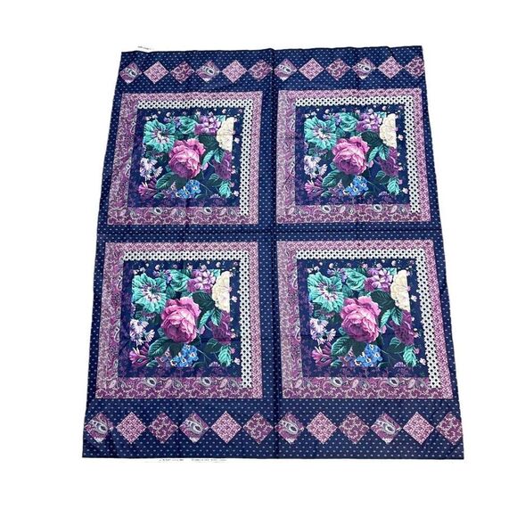 Vintage Floral Vicorian Pillow Fabric Panel By VIP Cranston Print Works Co. 45" - Picture 1 of 6